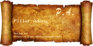 Piller Adony névjegykártya